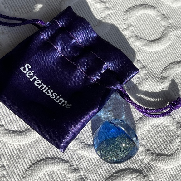 Murano glass ring (6.5) in blue with silver & gold accents. - Picture 2 of 11